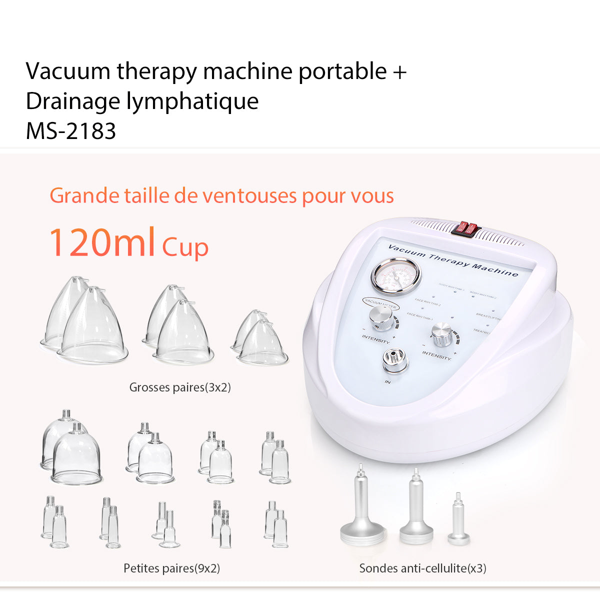 Vacuum therapy machine portable MS-2183